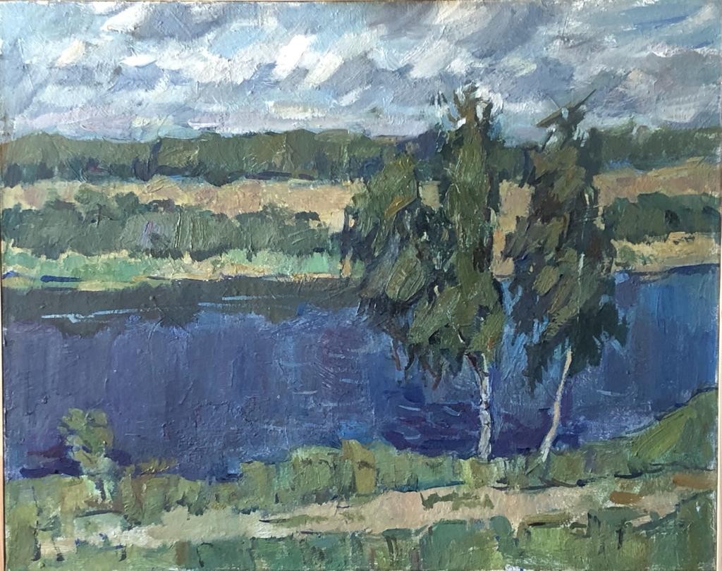 Река Ока. Березы