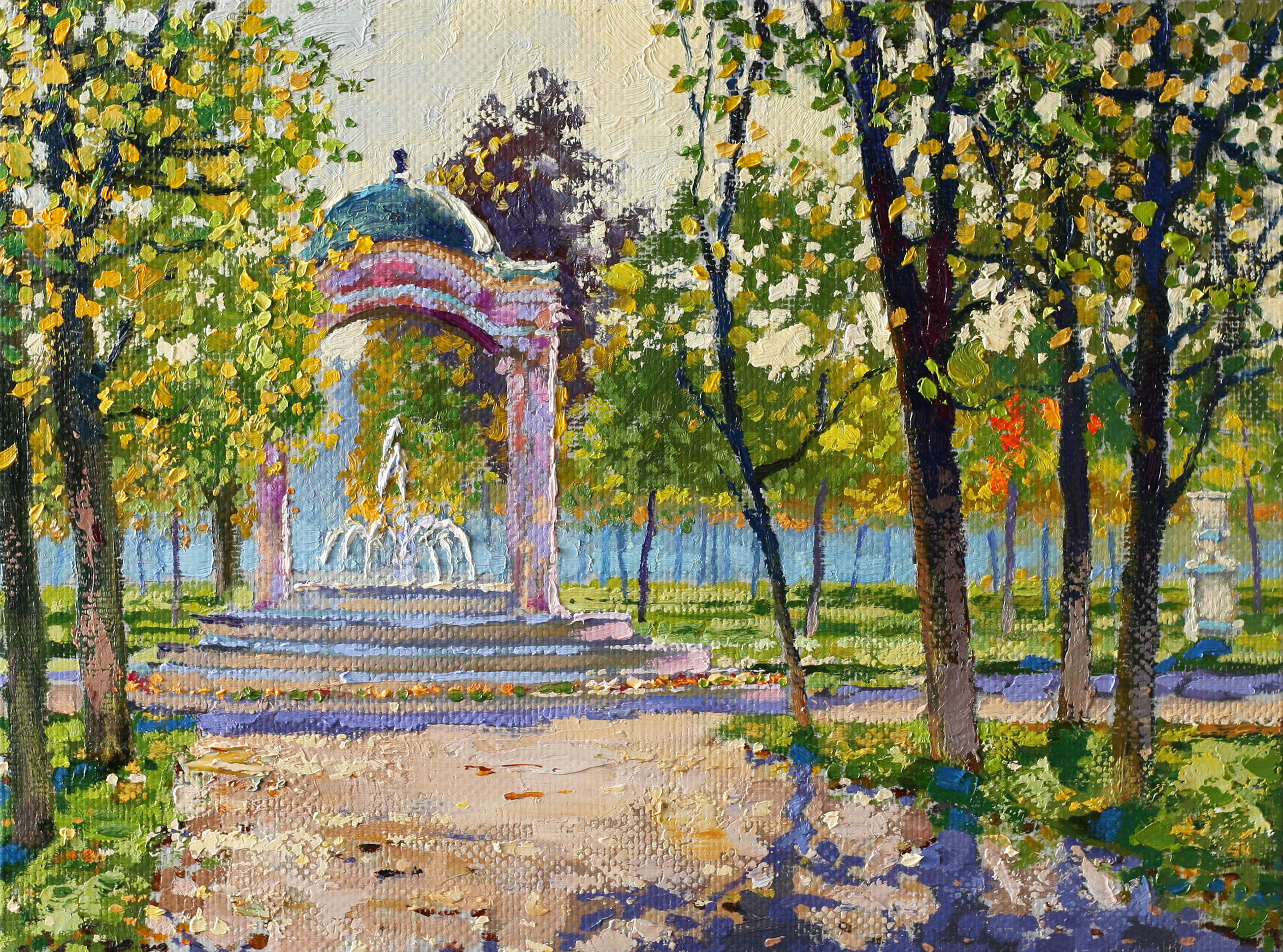 Розовый фонтан в Архангельском