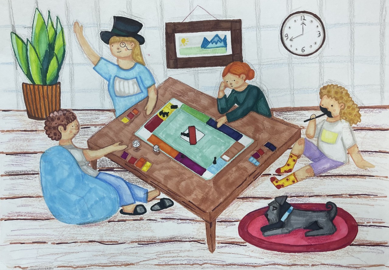 Вся семья работает в школе. Семейные традиции иллюстрации настольные игры. Рисунок традиции моей семьи кафе. Изостудия люди взрослые рисуют.