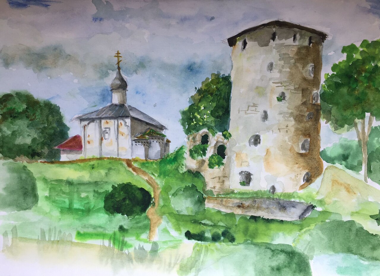 Гремячая башня в Пскове