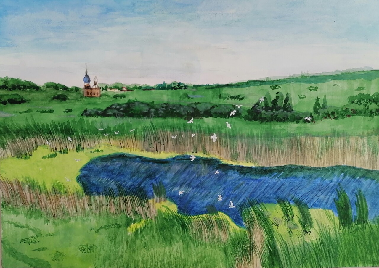 Пруд с чайками