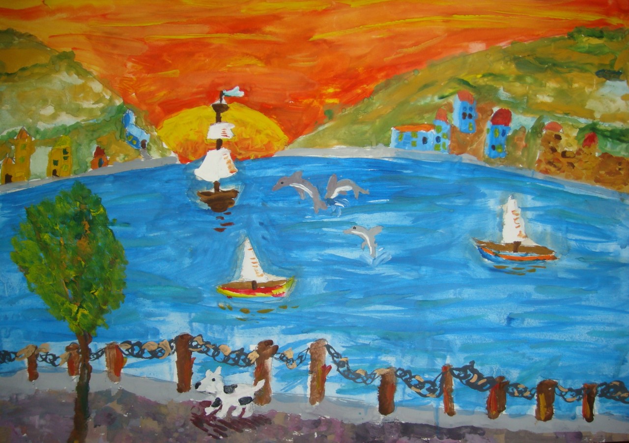 Закат на море