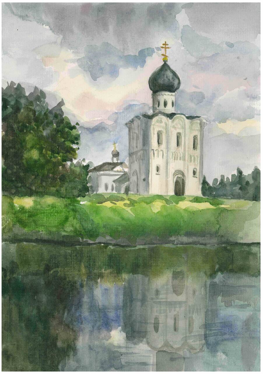 Этюд храма Покрова на Нерли