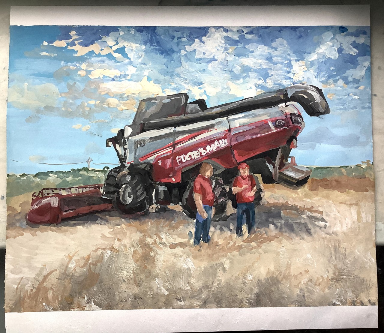В поле