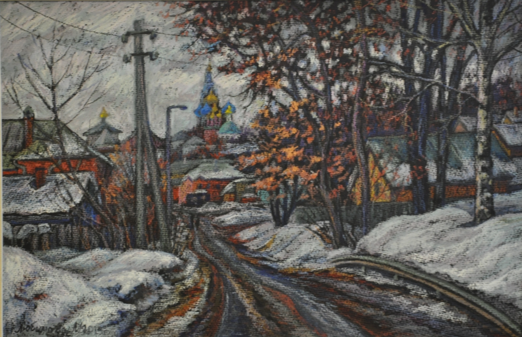 Улицы города. Сергиев Посад. 2019г., 30х50, бум., масляная пастель