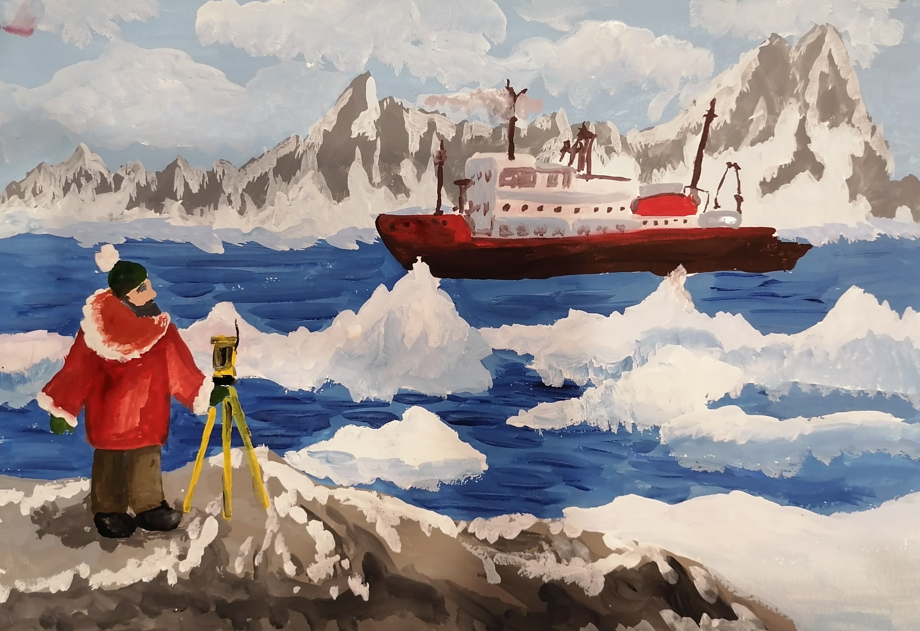Арктическая экспедиция рисунок детский