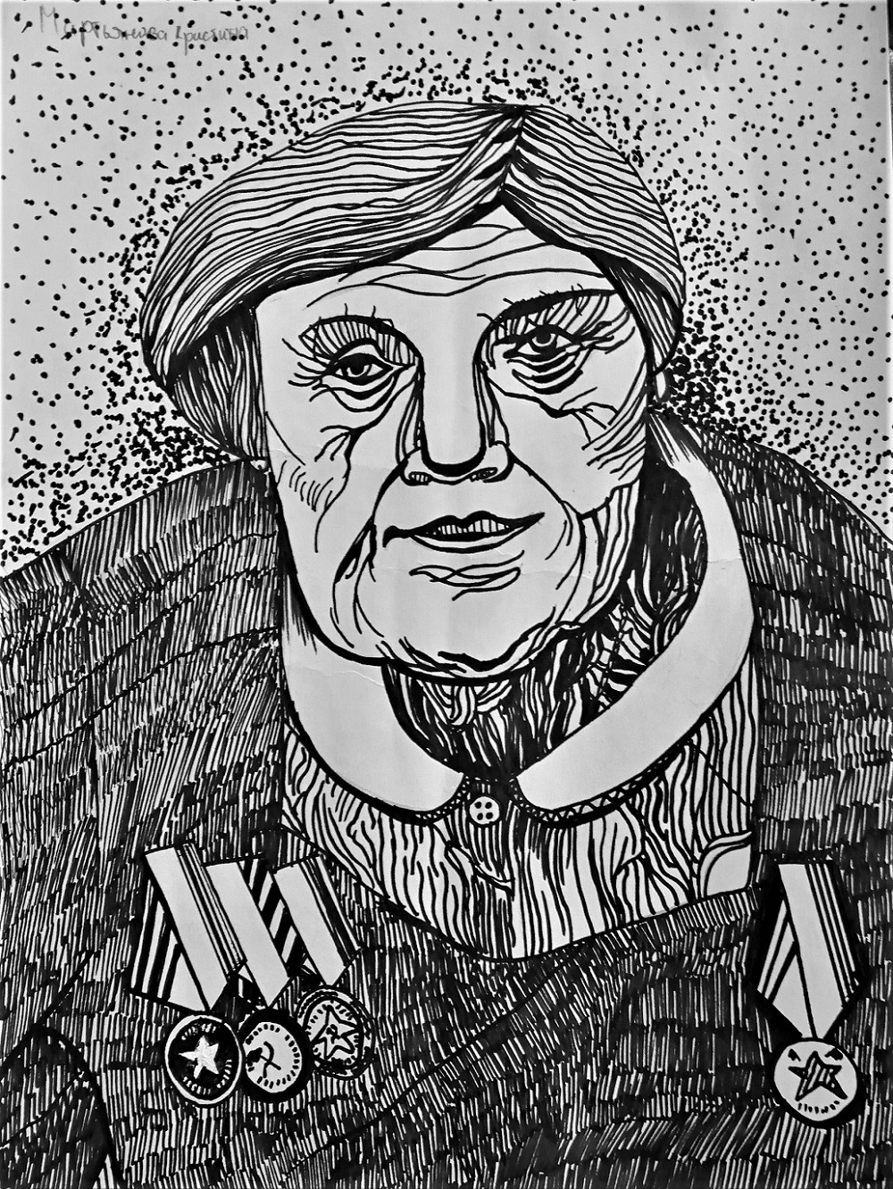 Портрет бабушки рисунок