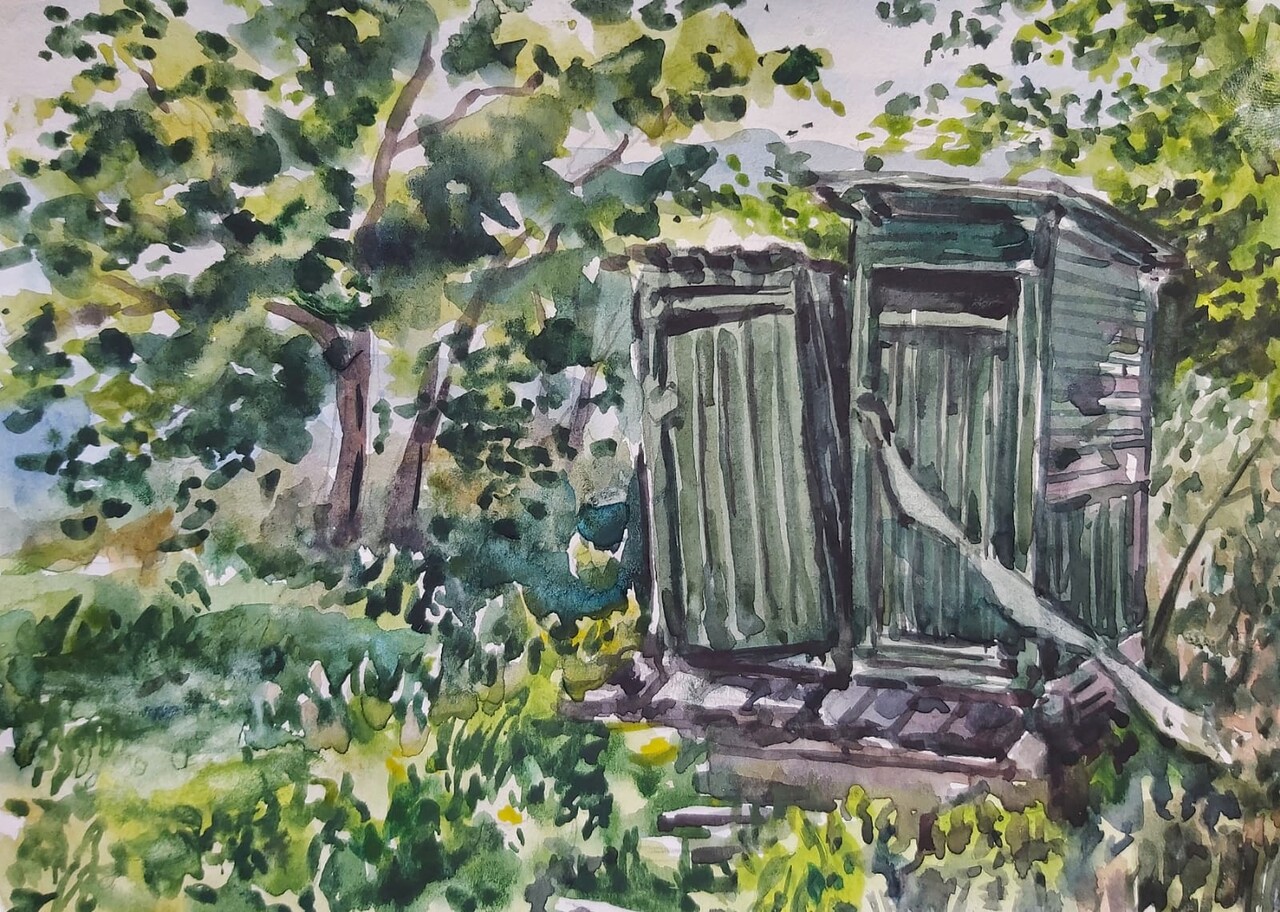 Пленэр. В саду на даче