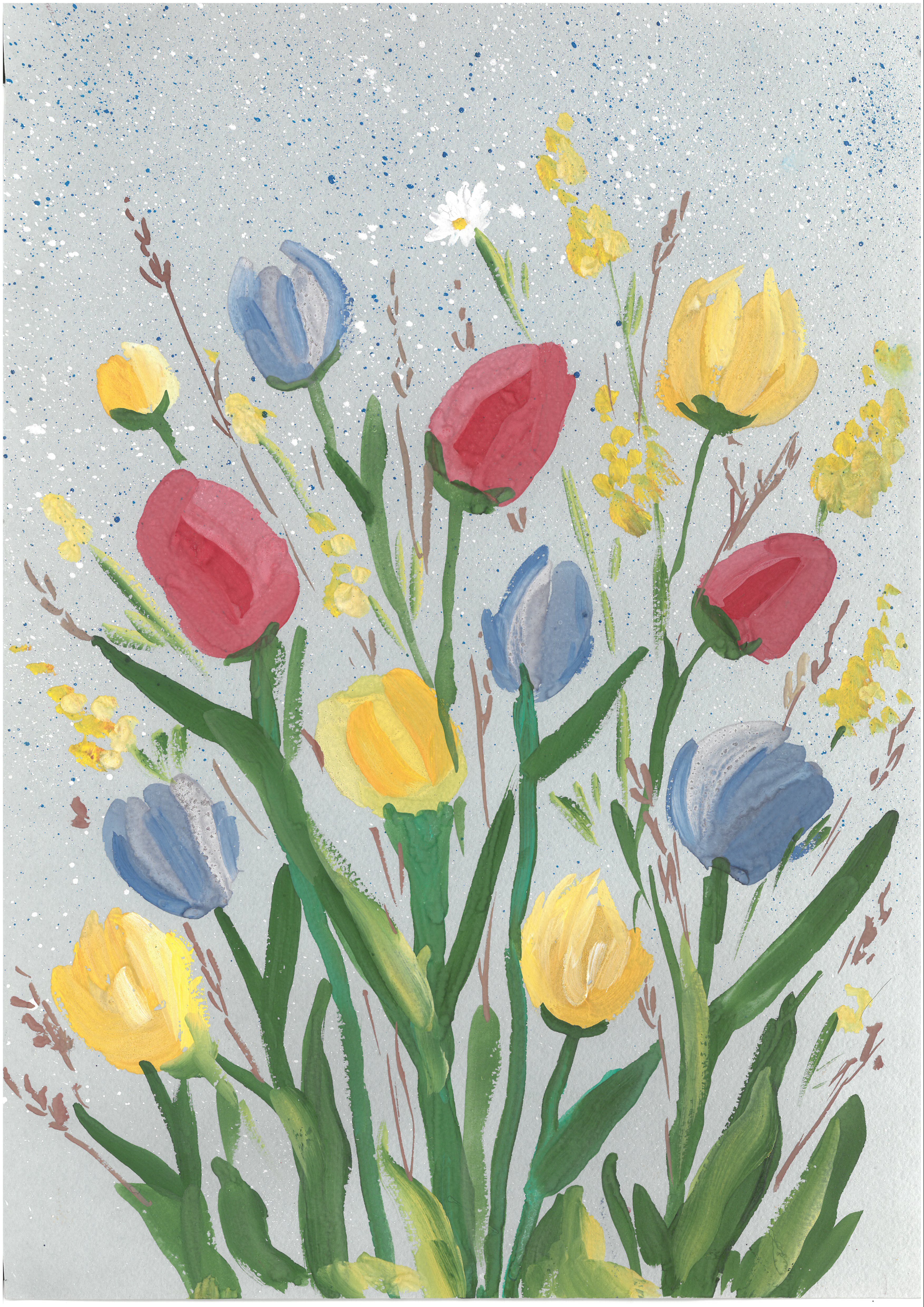 Рисуем весенний букет. Весенние цветы гуашью. Рисование весенних цветов. Рисование гуашью весенние цветы. Весенние цветы гуашью для детей.
