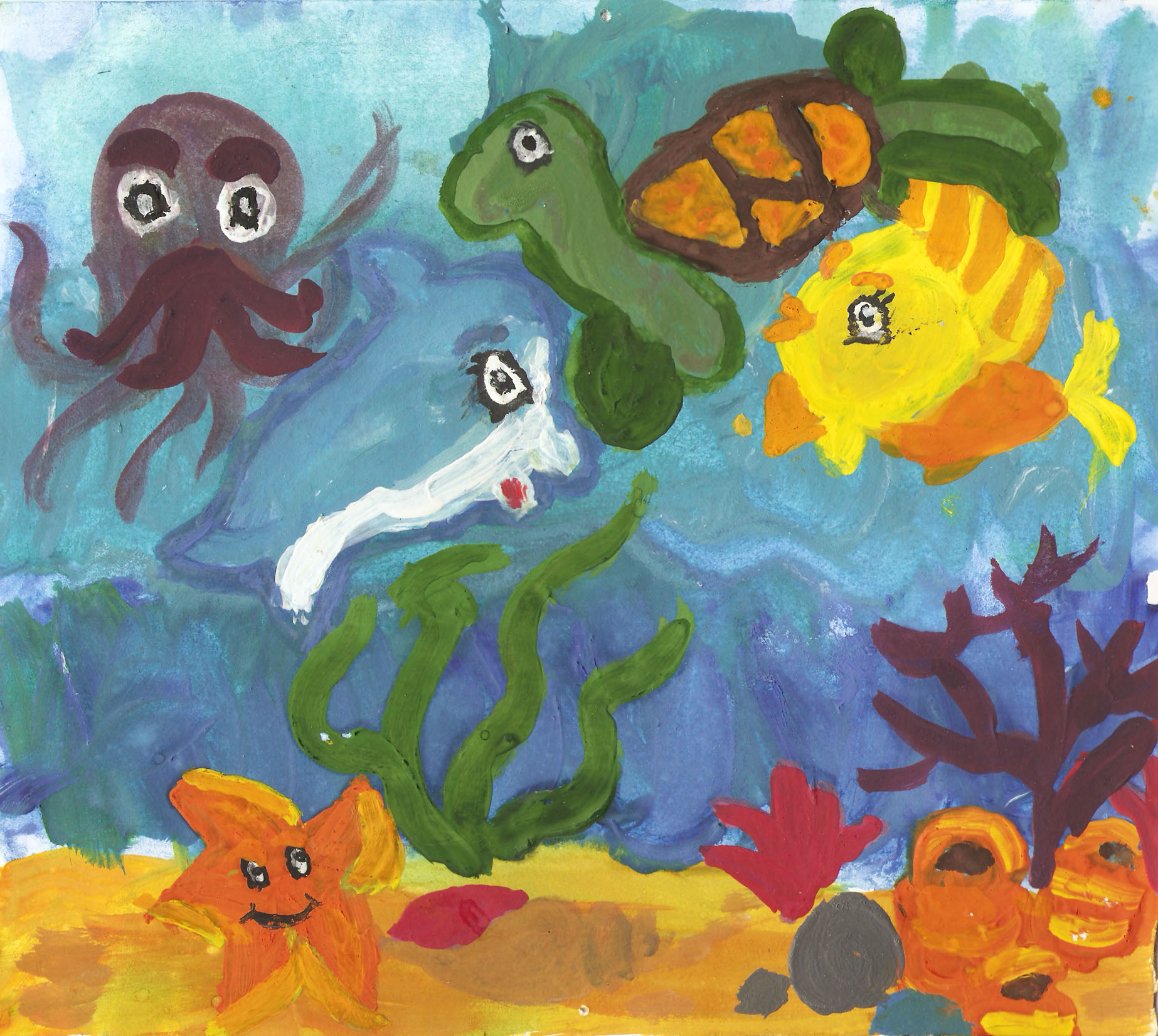 Детские рисунки Морское дно