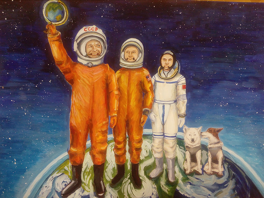 В космосе