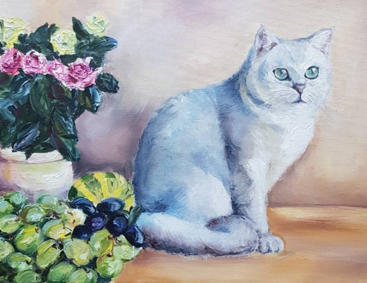 натюрморт с кошкой