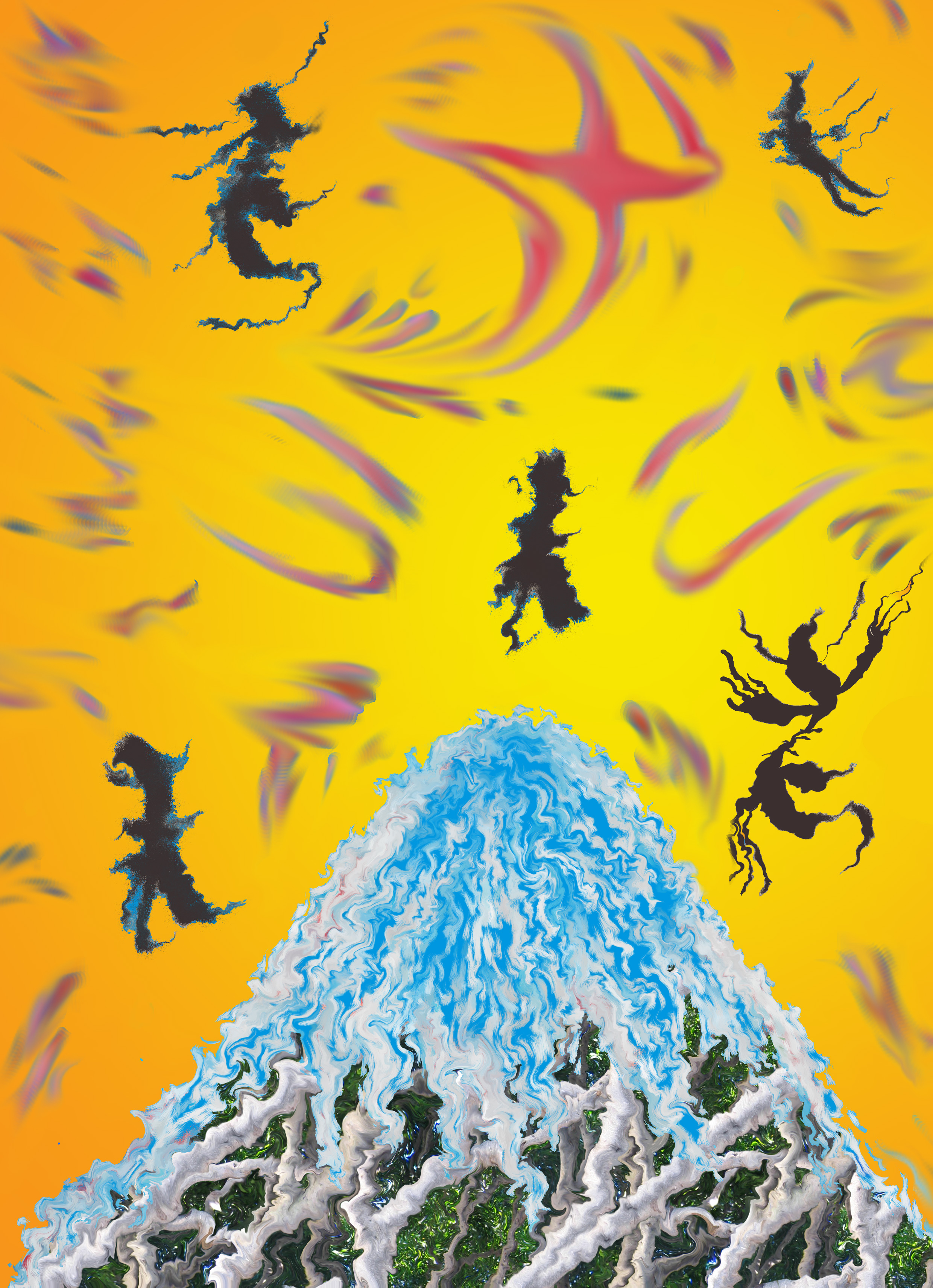Mountain blue-orange