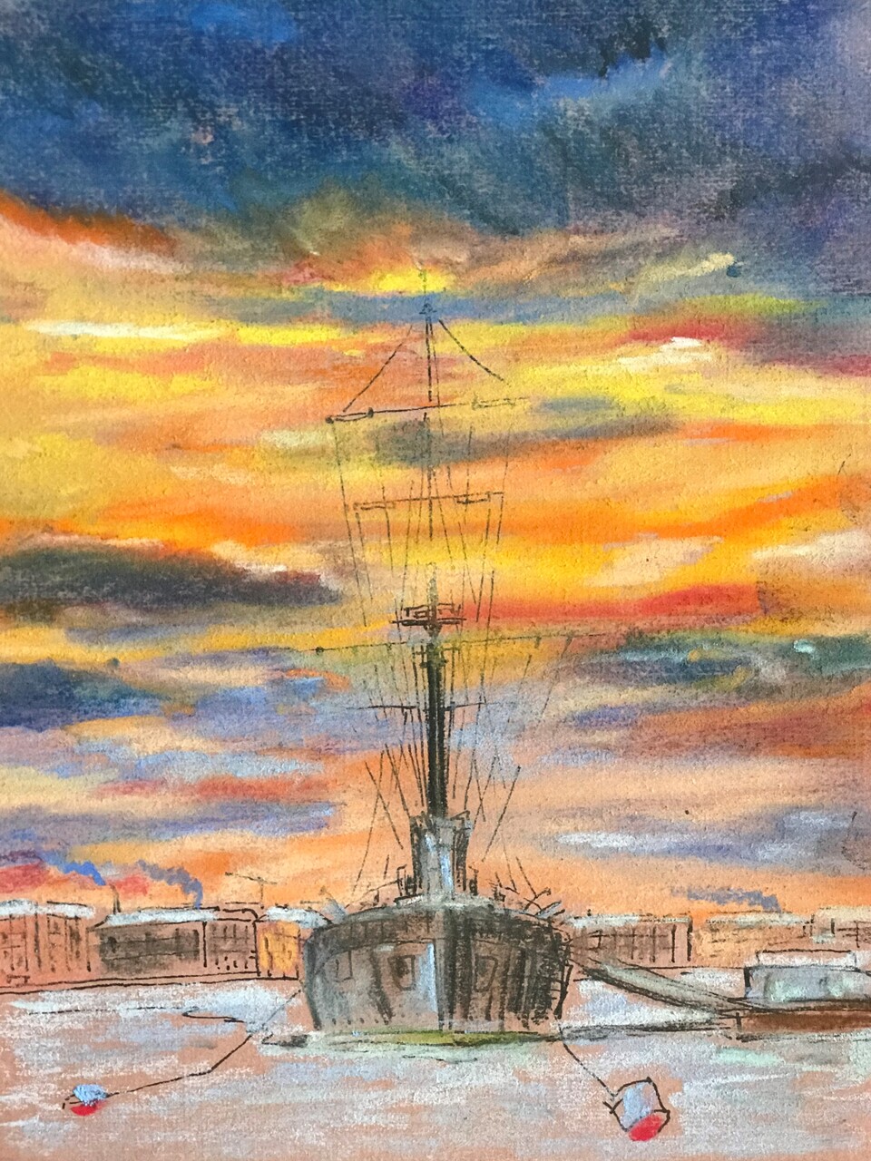 закат в Питере. Аврора