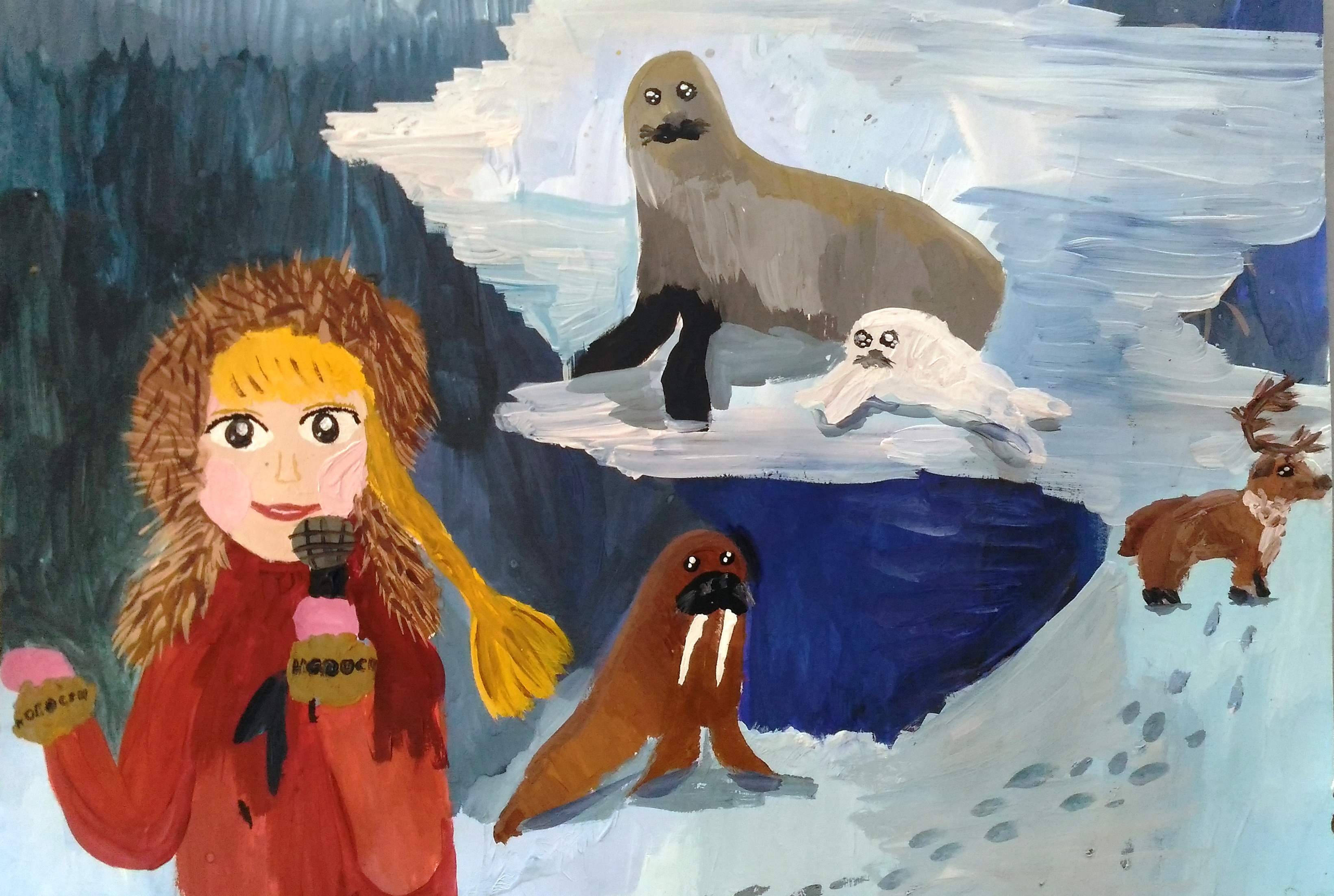 Девочка в Арктике рисунок
