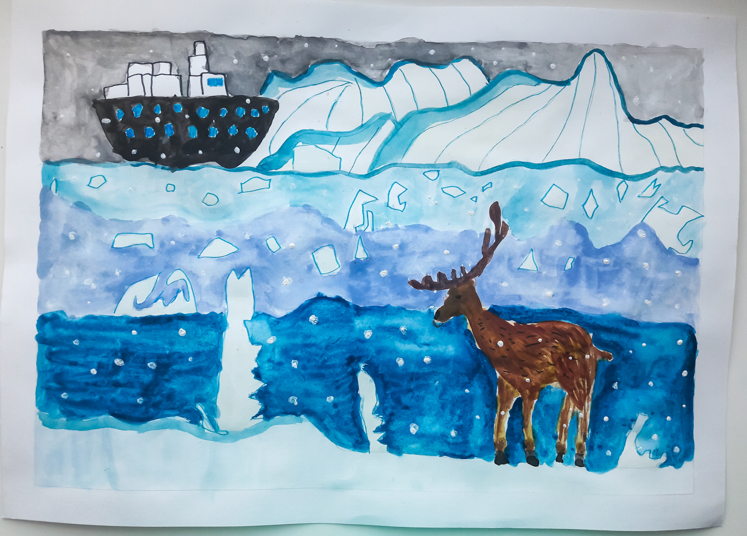 Рисуем с детьми 6-7 Арктику и её природу