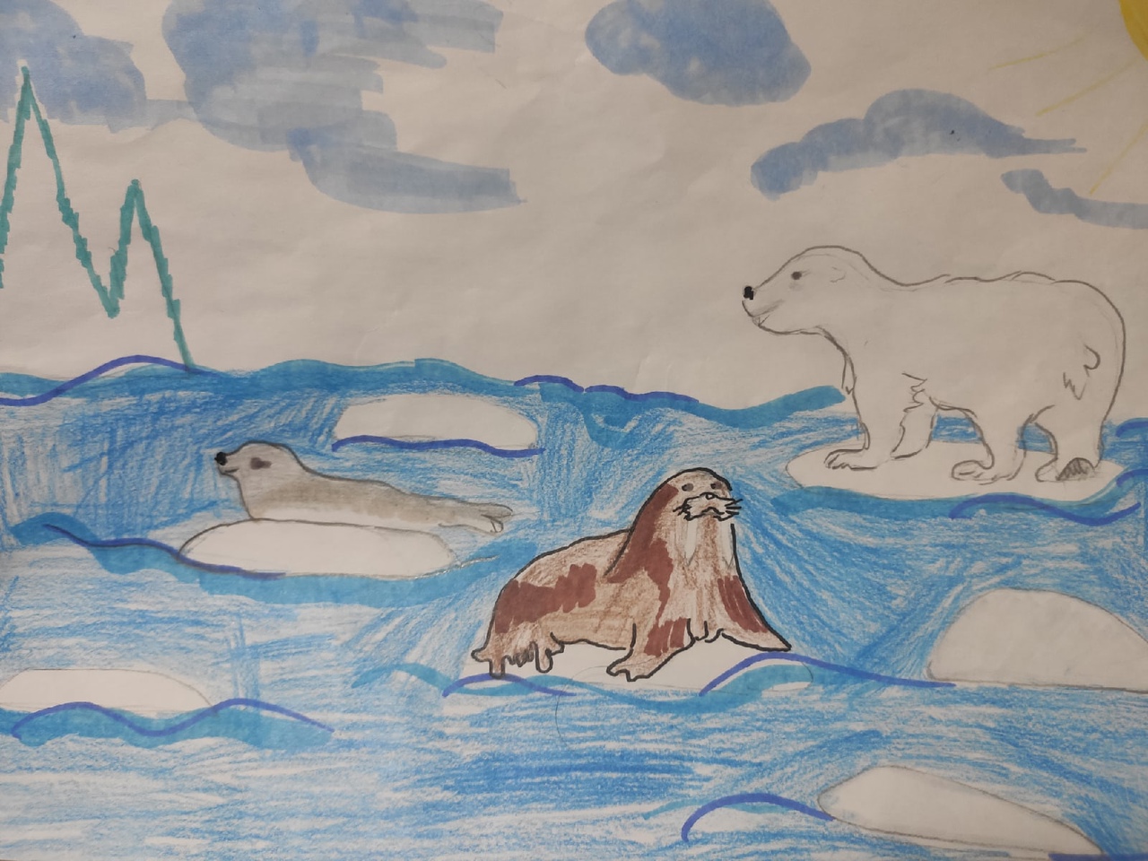 Картина карандашом Арктика
