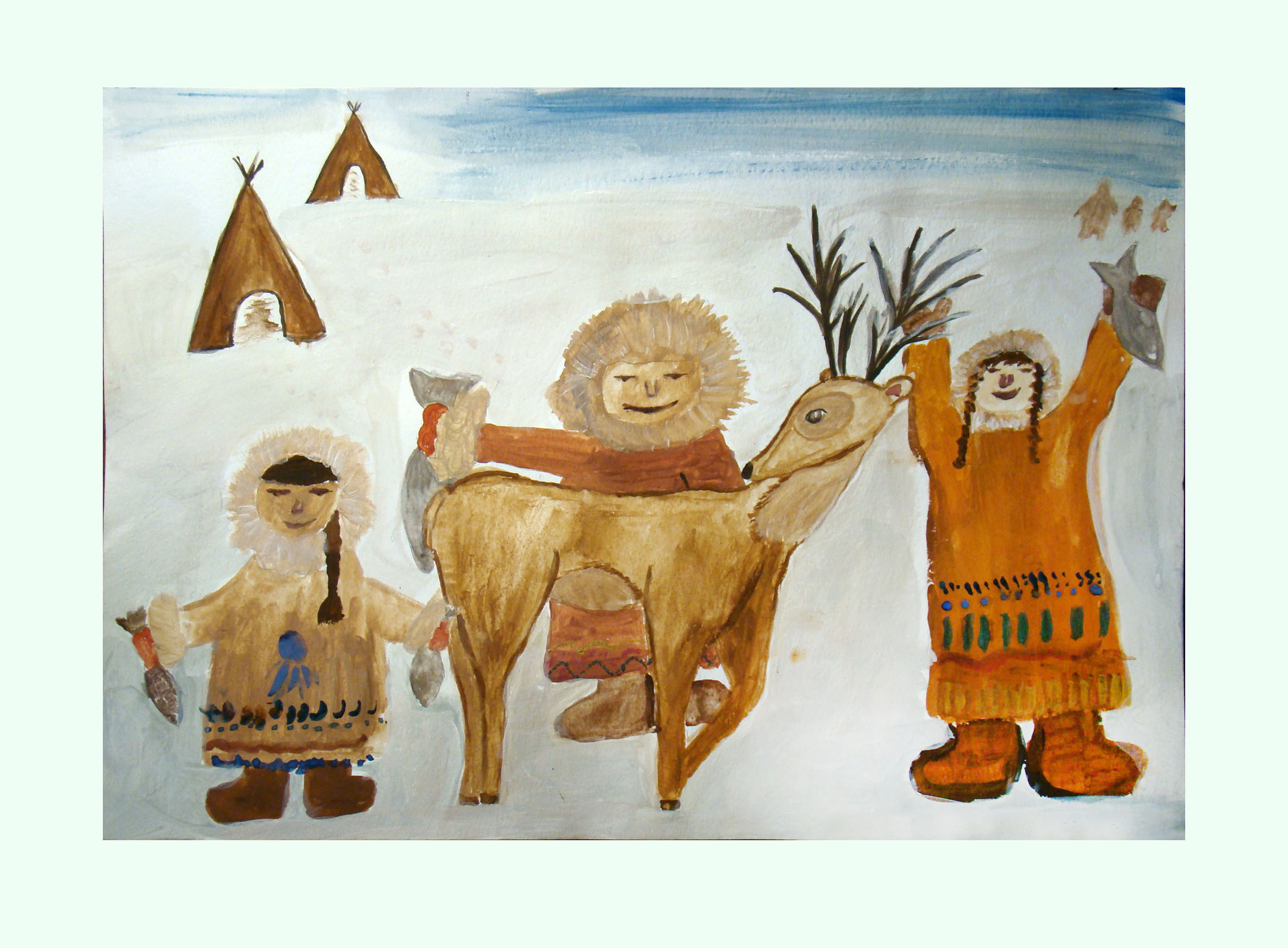 Рисунок коренных народов ребёнком