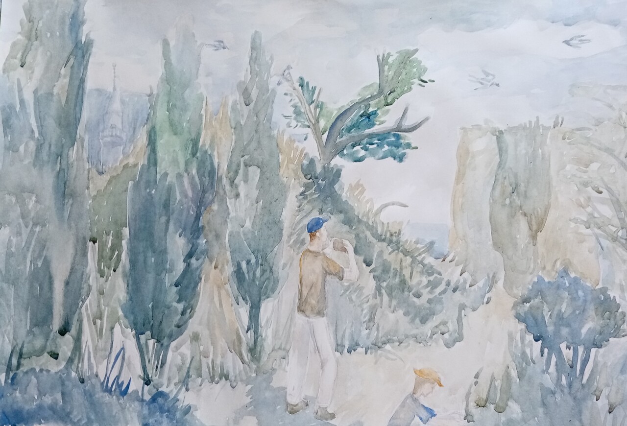 Крепость Алустон в тумане. 