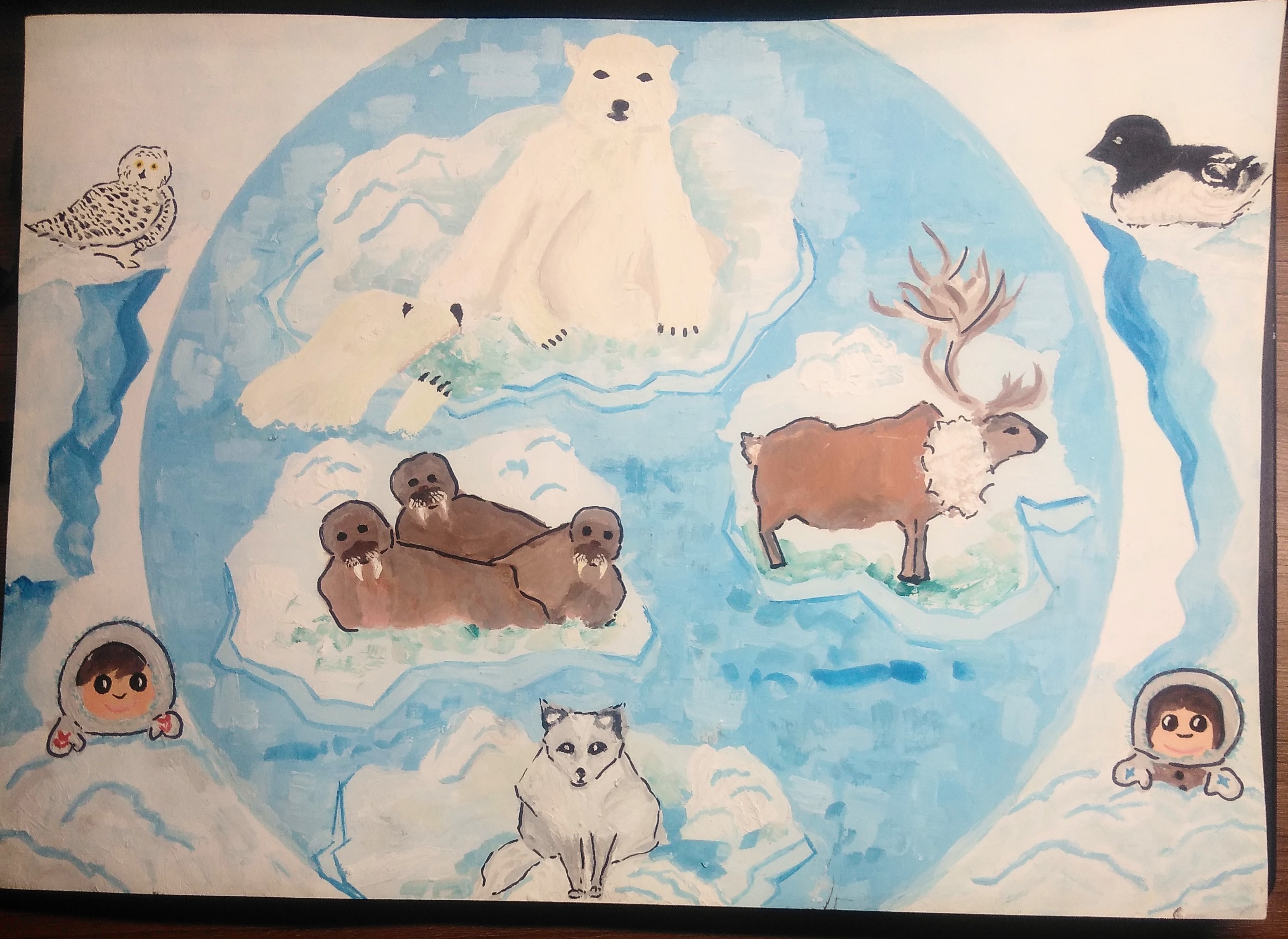 Эко рисунки на тему легенды Арктики