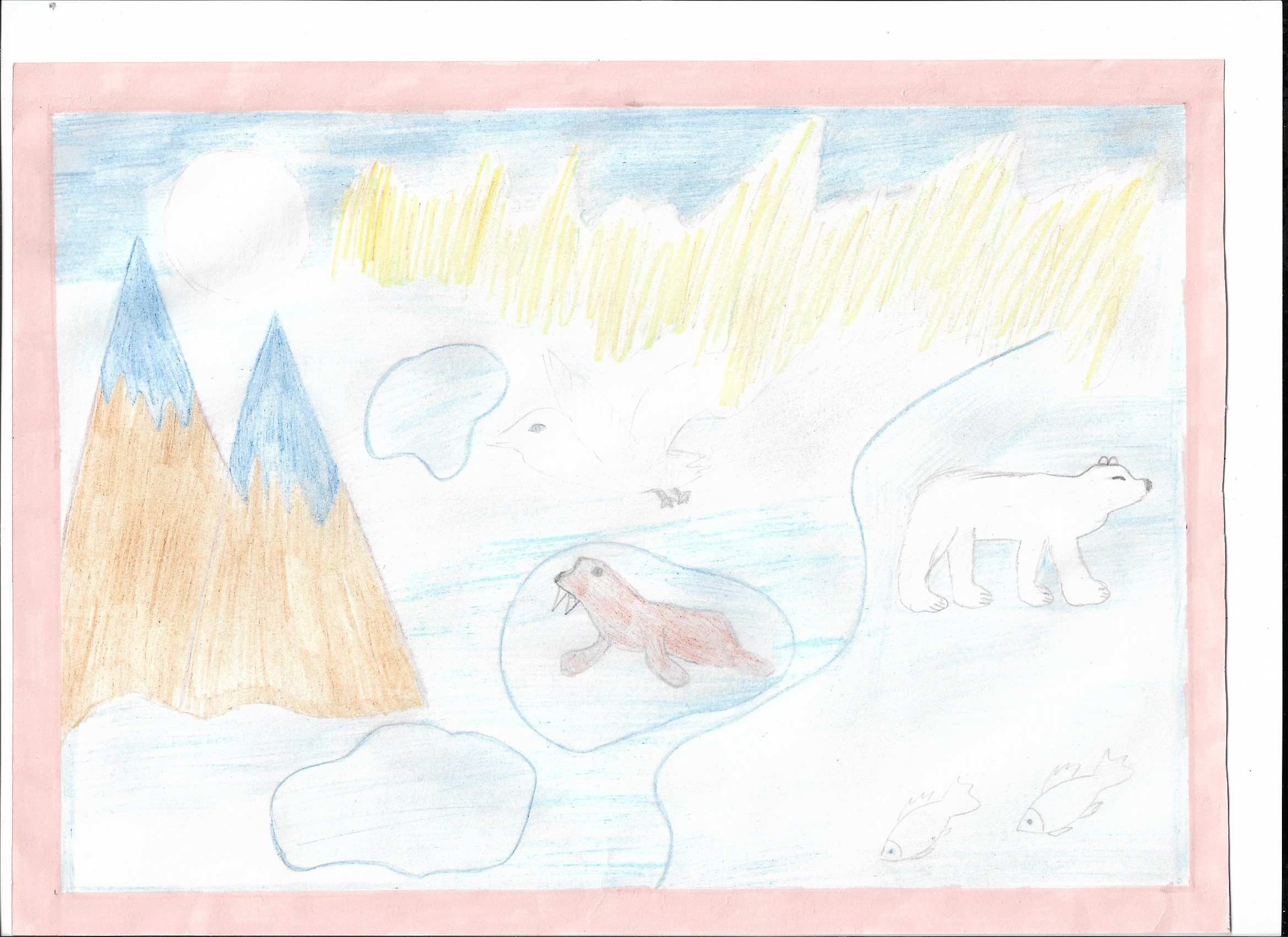Арктика рисунок для 4 класса