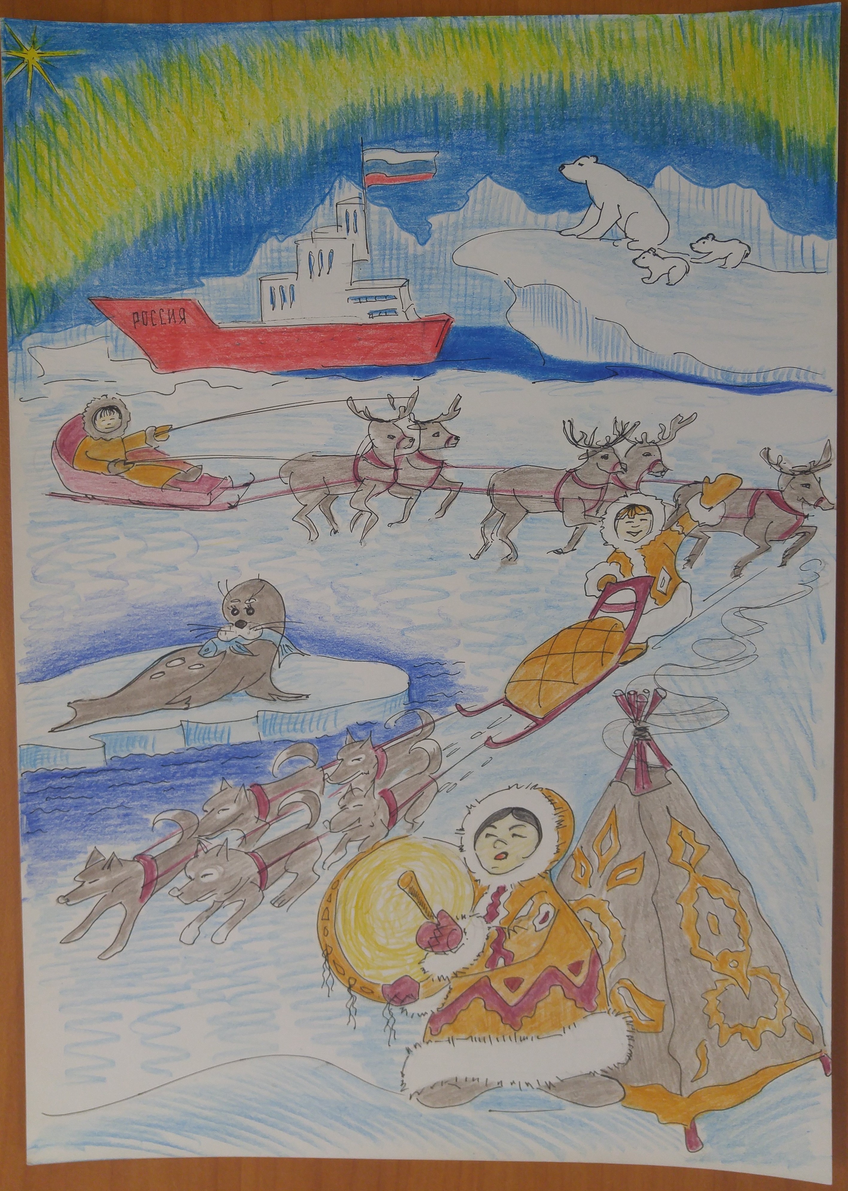 Арктика глазами детей рисунки
