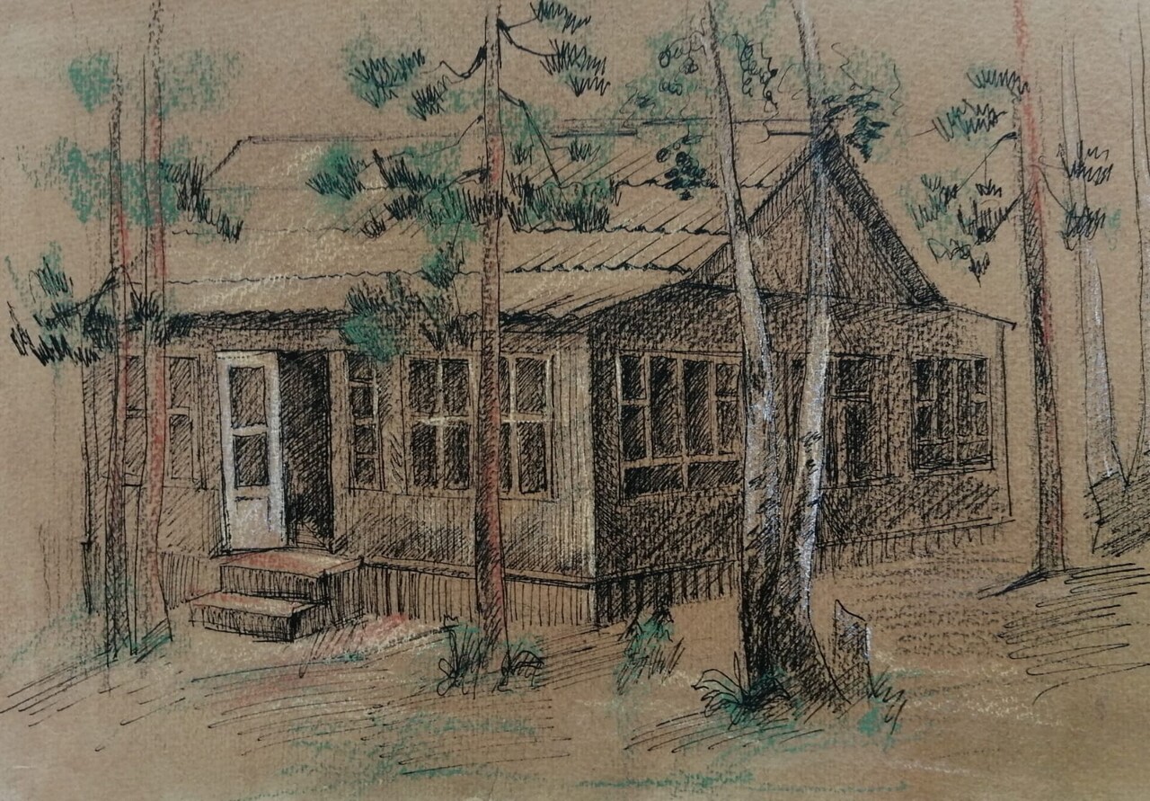 На даче