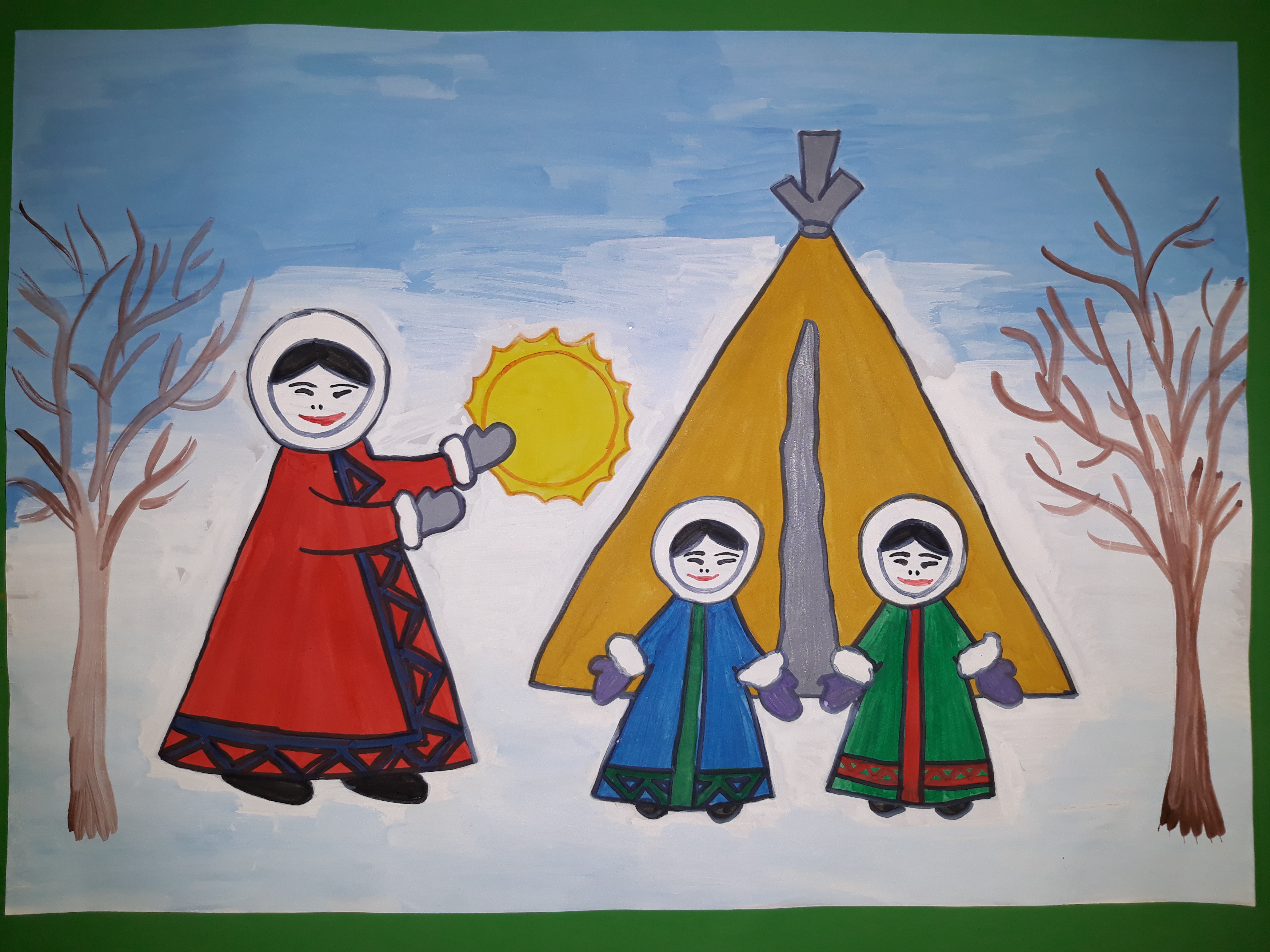 Традиция народов рисунок. Рисование народы севера старшая группа. Рисунок традиции народов. Рисунок на тему народы севера.