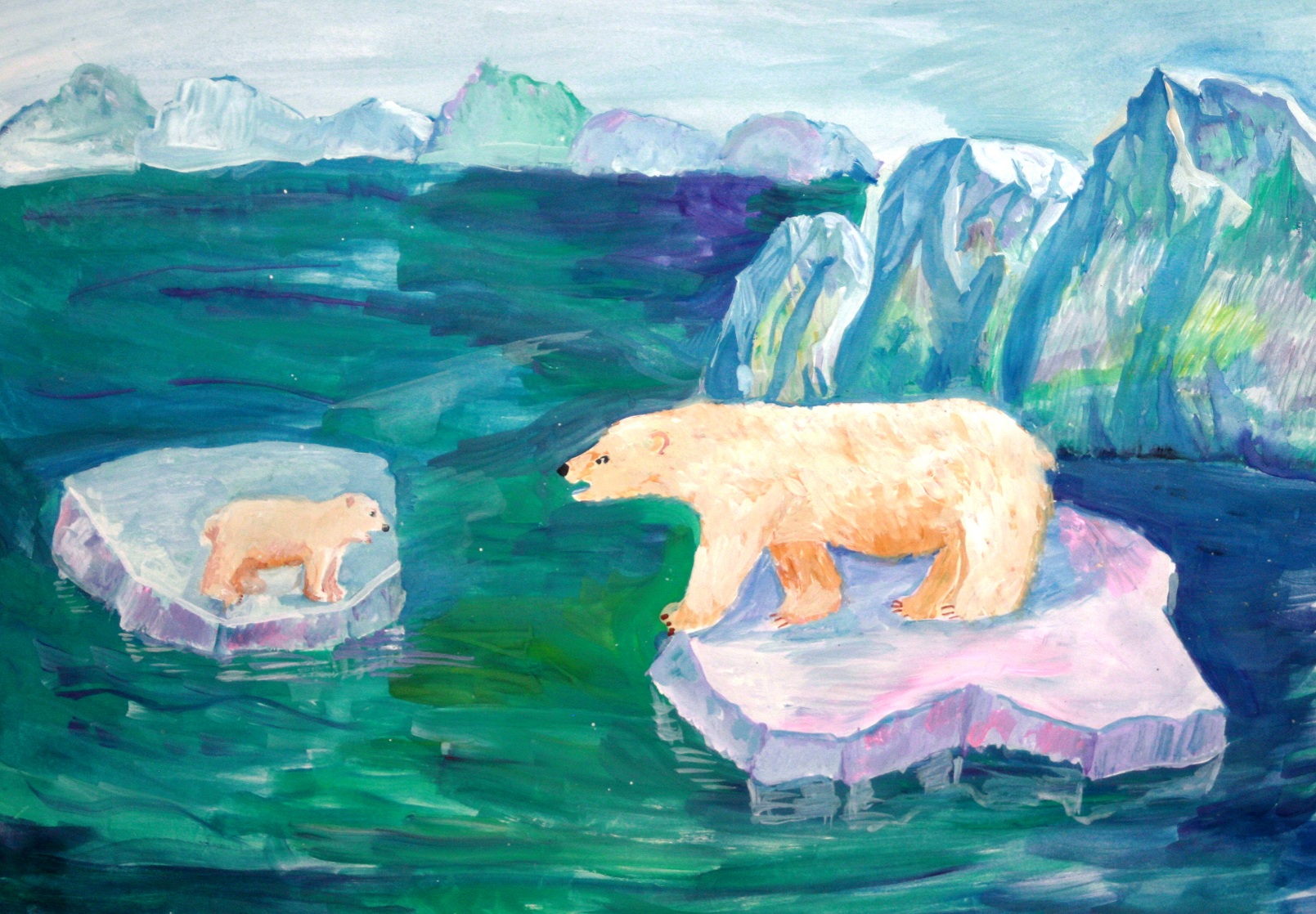 Нарисовать белого медвежонка
