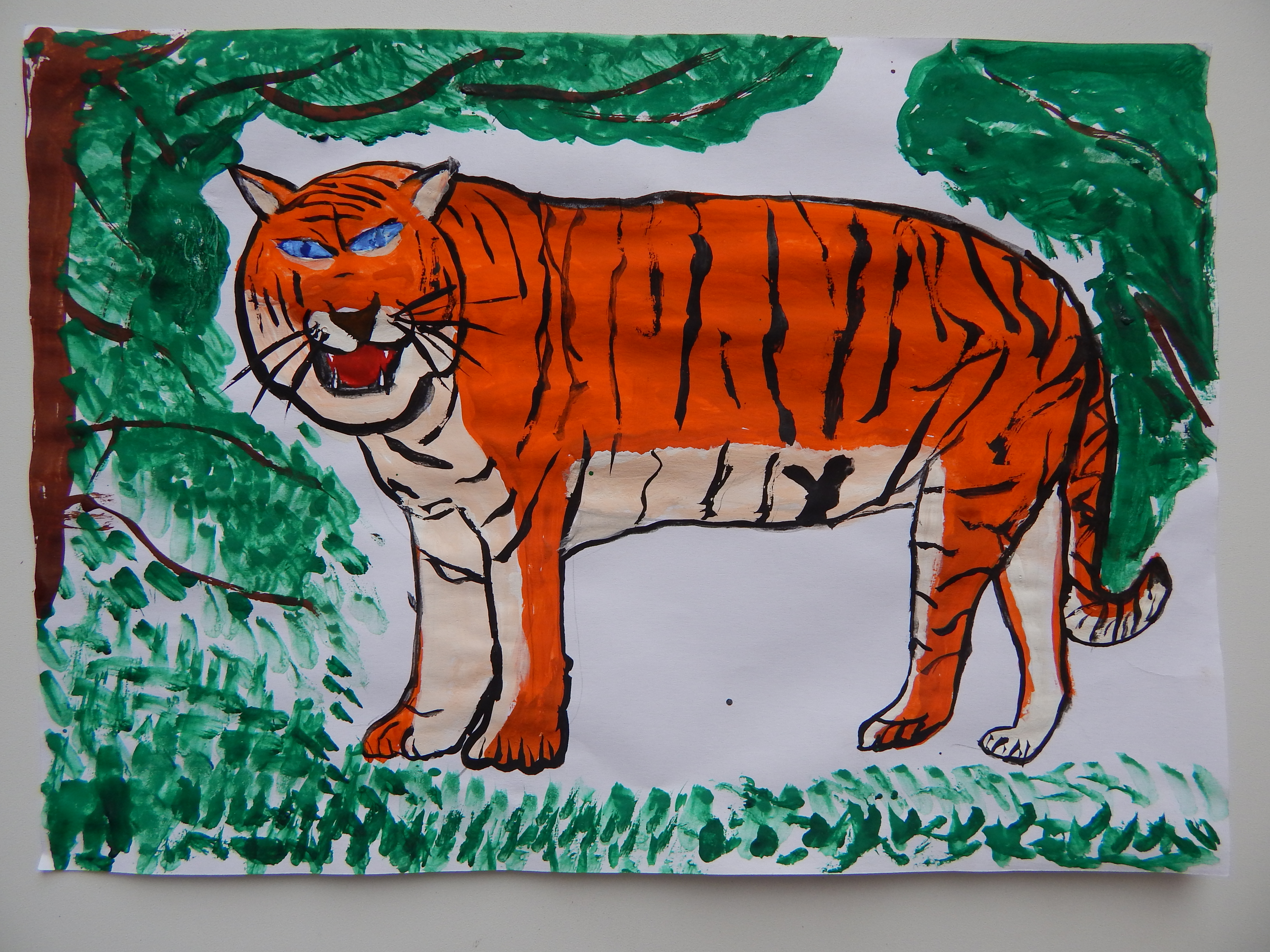 Уссурийский тигр рисунки детей