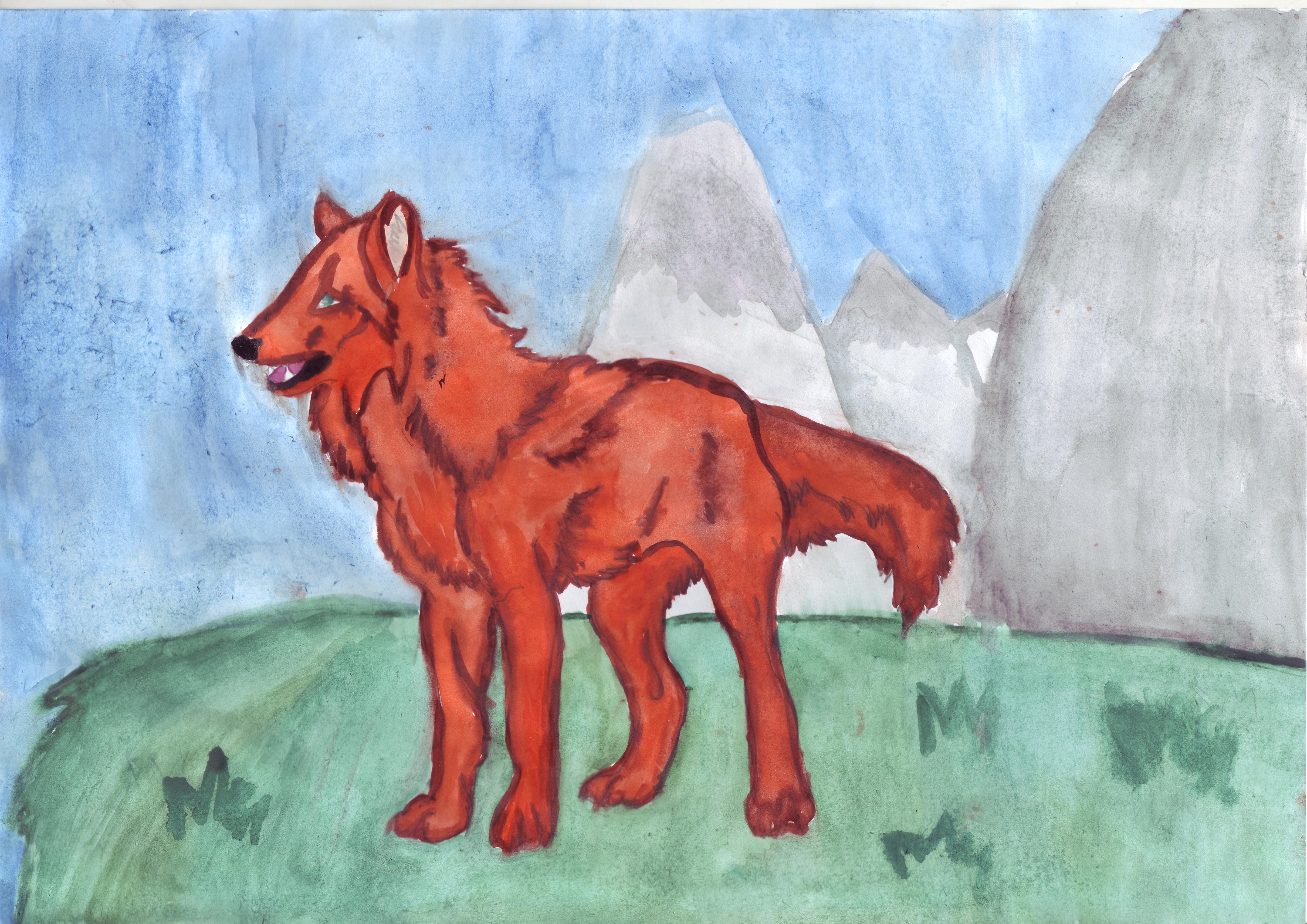 Волк детям о животных. Красный волк. Красный волк рисунок. Красный волк рисунок детский. Рисуется красный волк.